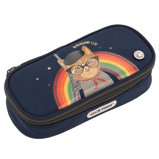 Пенал без наполнения с резиночками JACK PIERS Pencil Case - Paris Cat