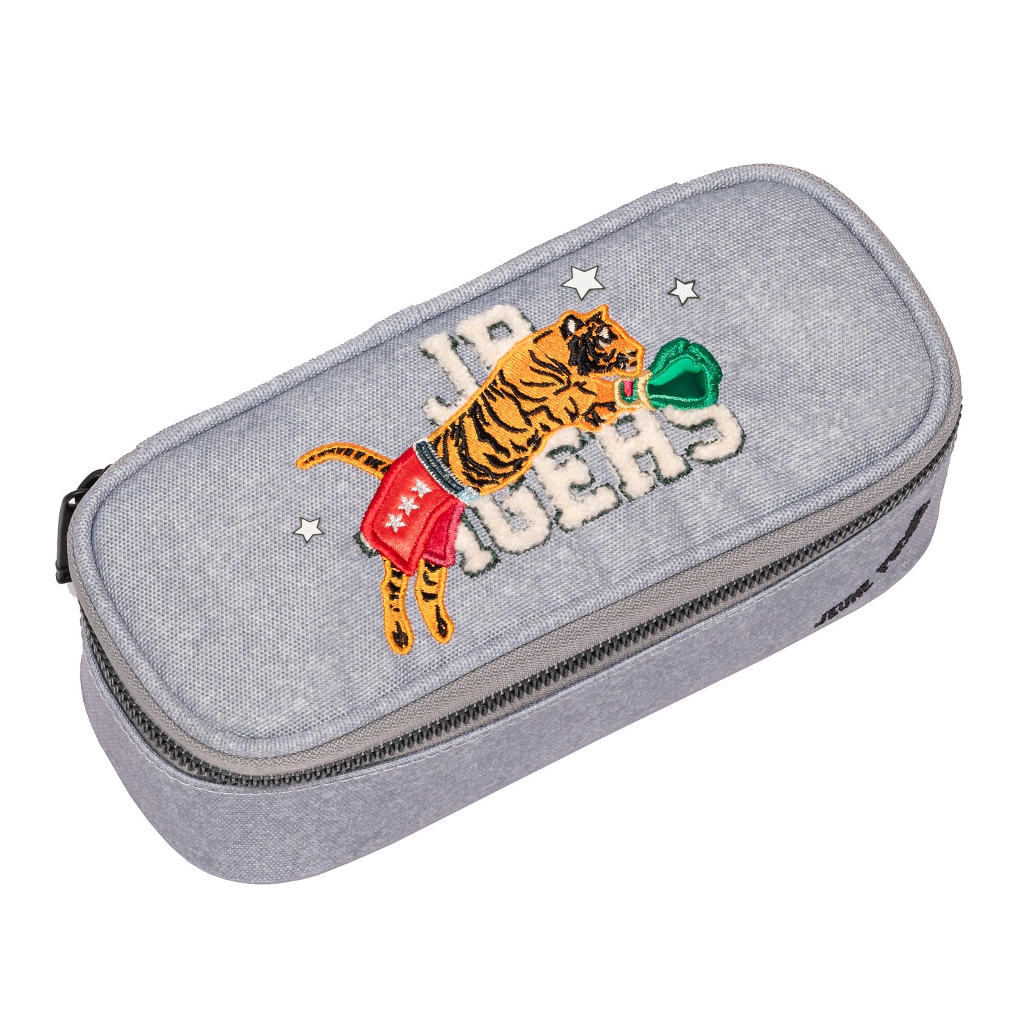 Пенал без наполнения с резиночками Pencil Box - Boxing Tiger (Grey mélange)