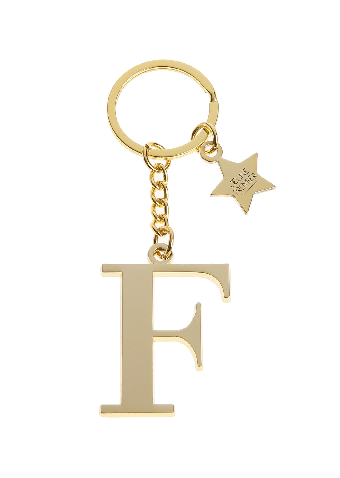 Брелок золотистый с буквой F - Keychain Letter Gold F (не забудьте выбрать к нему ШАРМ)