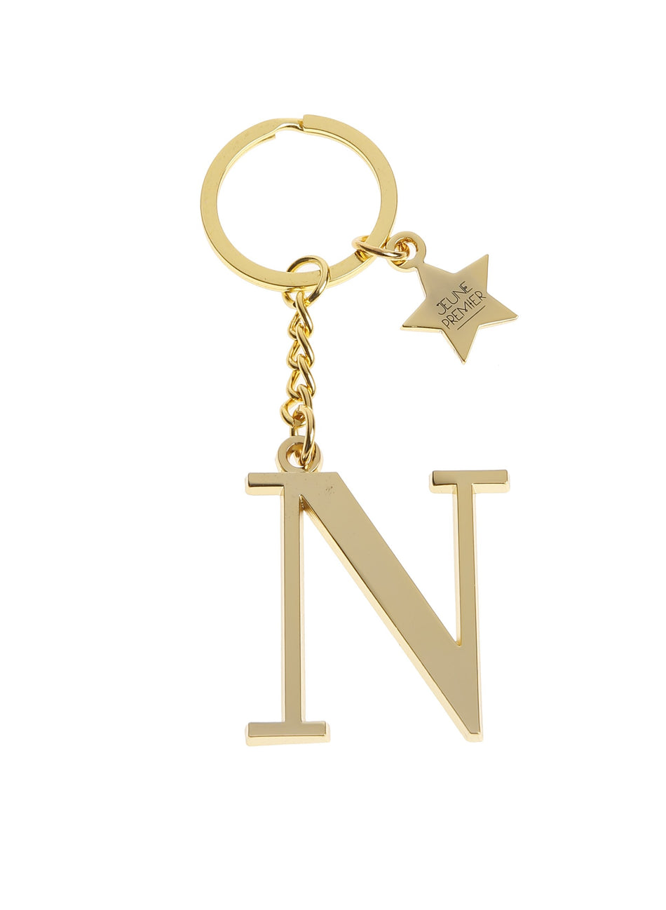 Брелок золотистый с буквой N - Keychain Letter Gold N (не забудьте выбрать к нему ШАРМ)