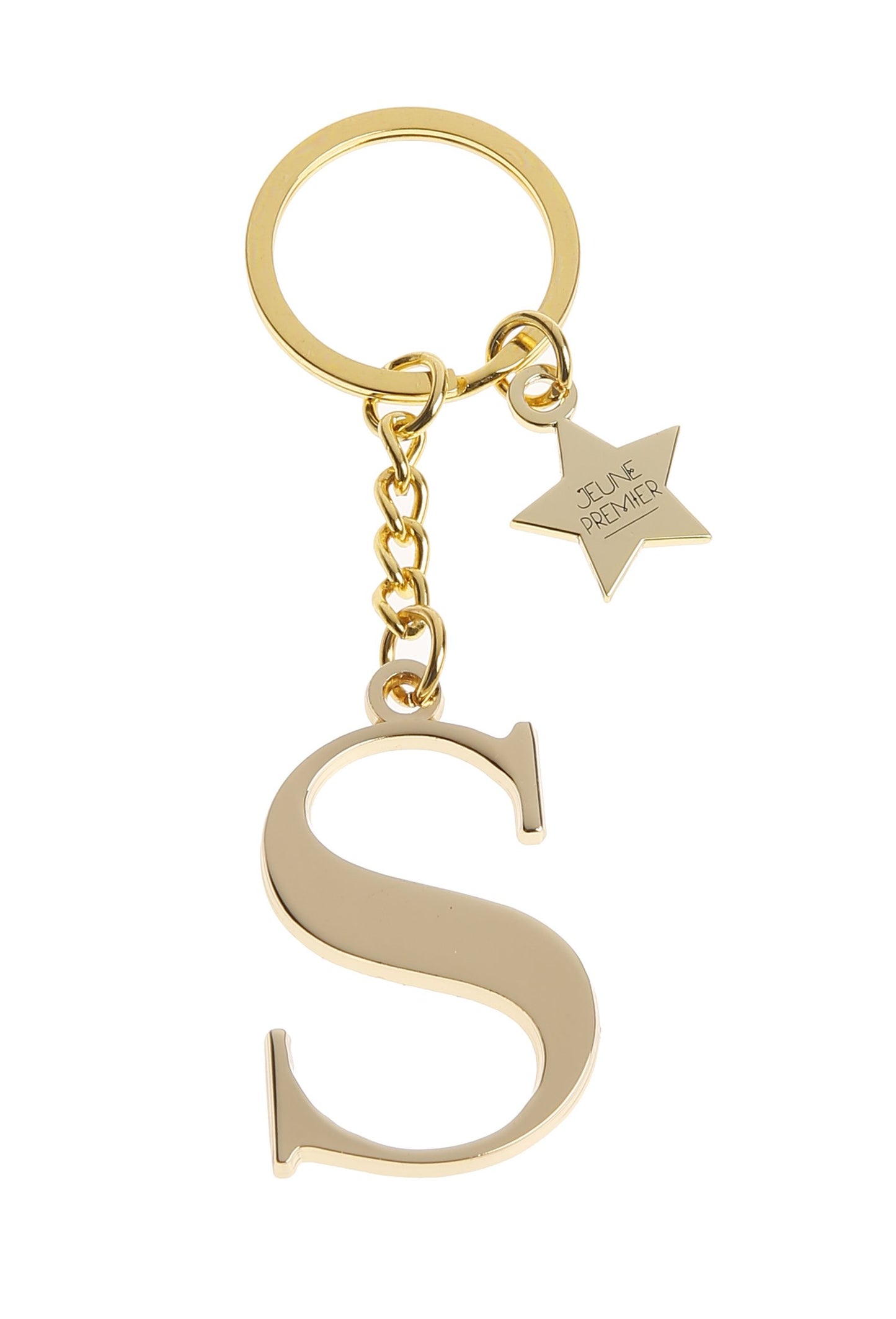 Брелок золотистый с буквой S - Keychain Letter Gold S (не забудьте выбрать к нему ШАРМ)