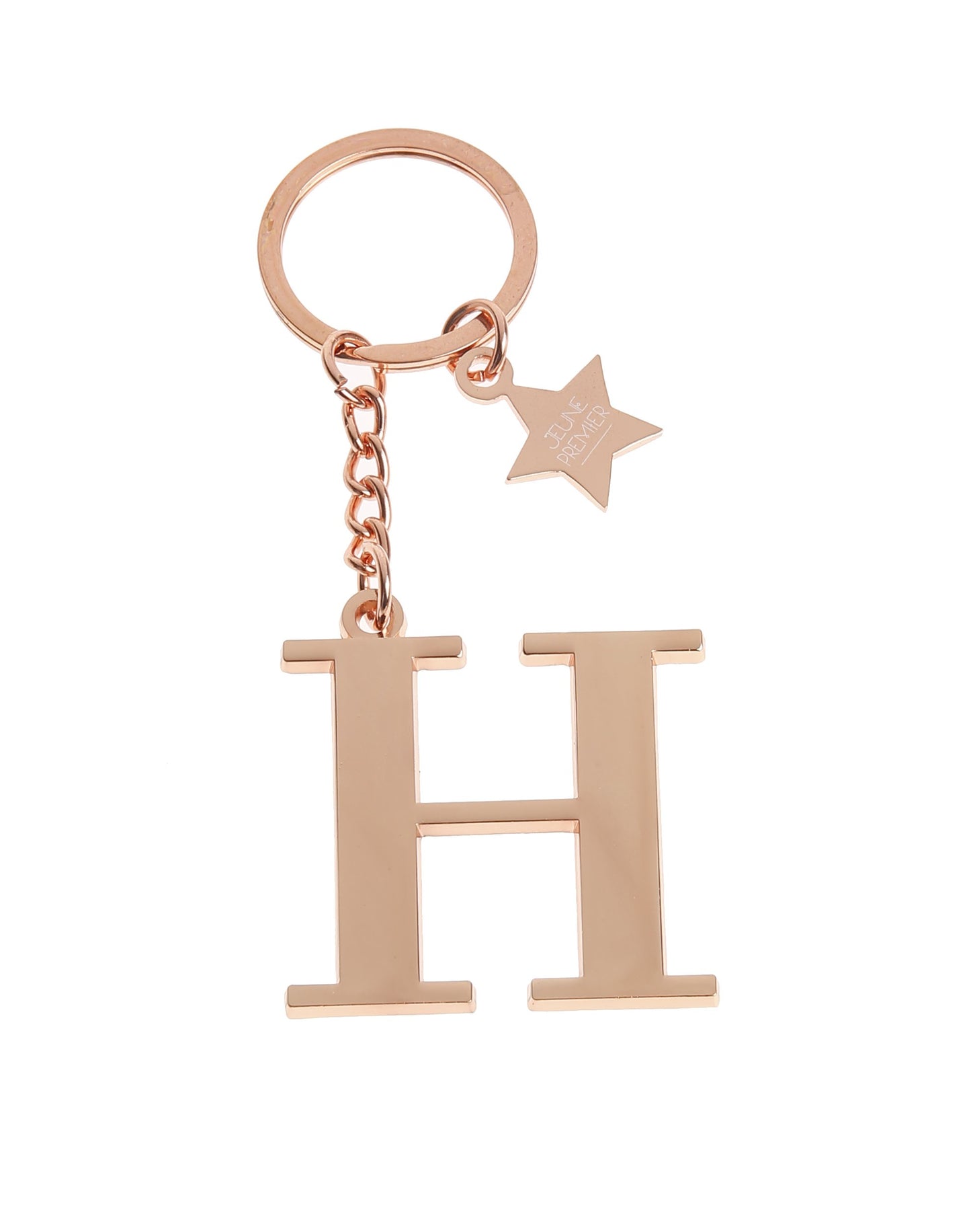 Брелок золотисто-розовый с буквой H - Keychain Letter Rose Gold H (не забудьте выбрать к нему ШАРМ)