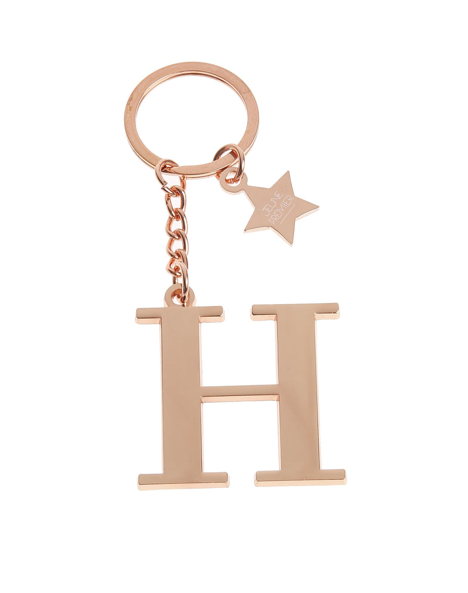 Брелок золотисто-розовый с буквой H - Keychain Letter Rose Gold H (не забудьте выбрать к нему ШАРМ)