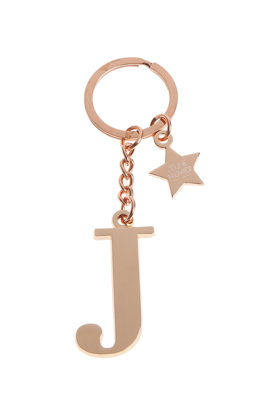 Брелок золотисто-розовый с буквой J - Keychain Letter Rose Gold J (не забудьте выбрать к нему ШАРМ)