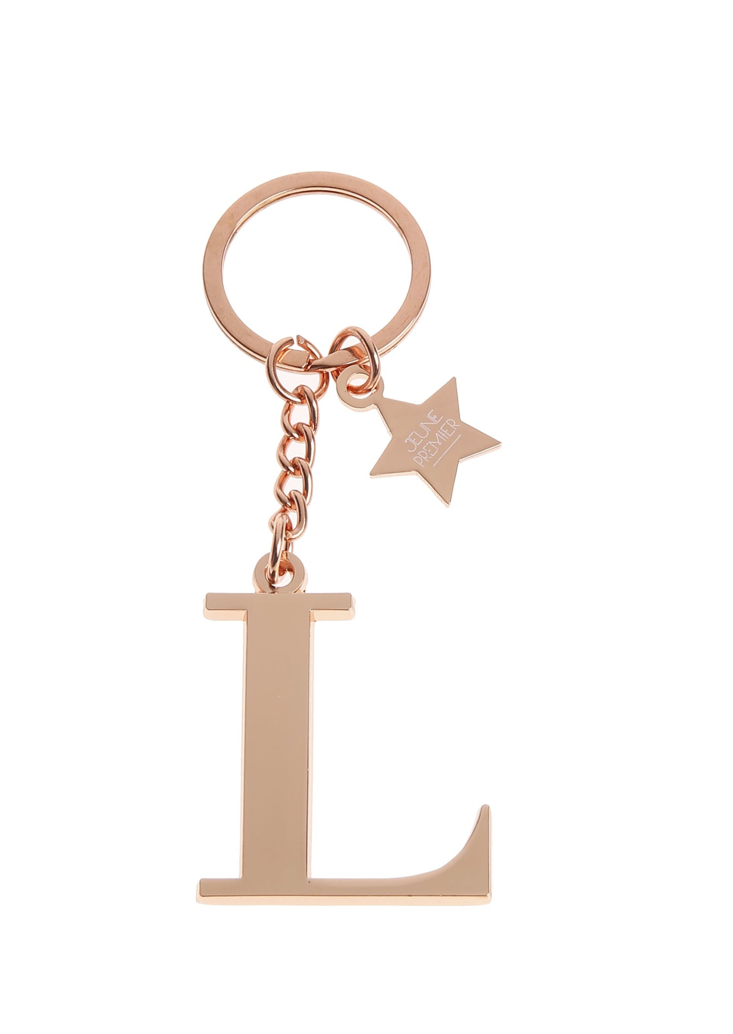 Брелок золотисто-розовый с буквой L - Keychain Letter Rose Gold L (не забудьте выбрать к нему ШАРМ)