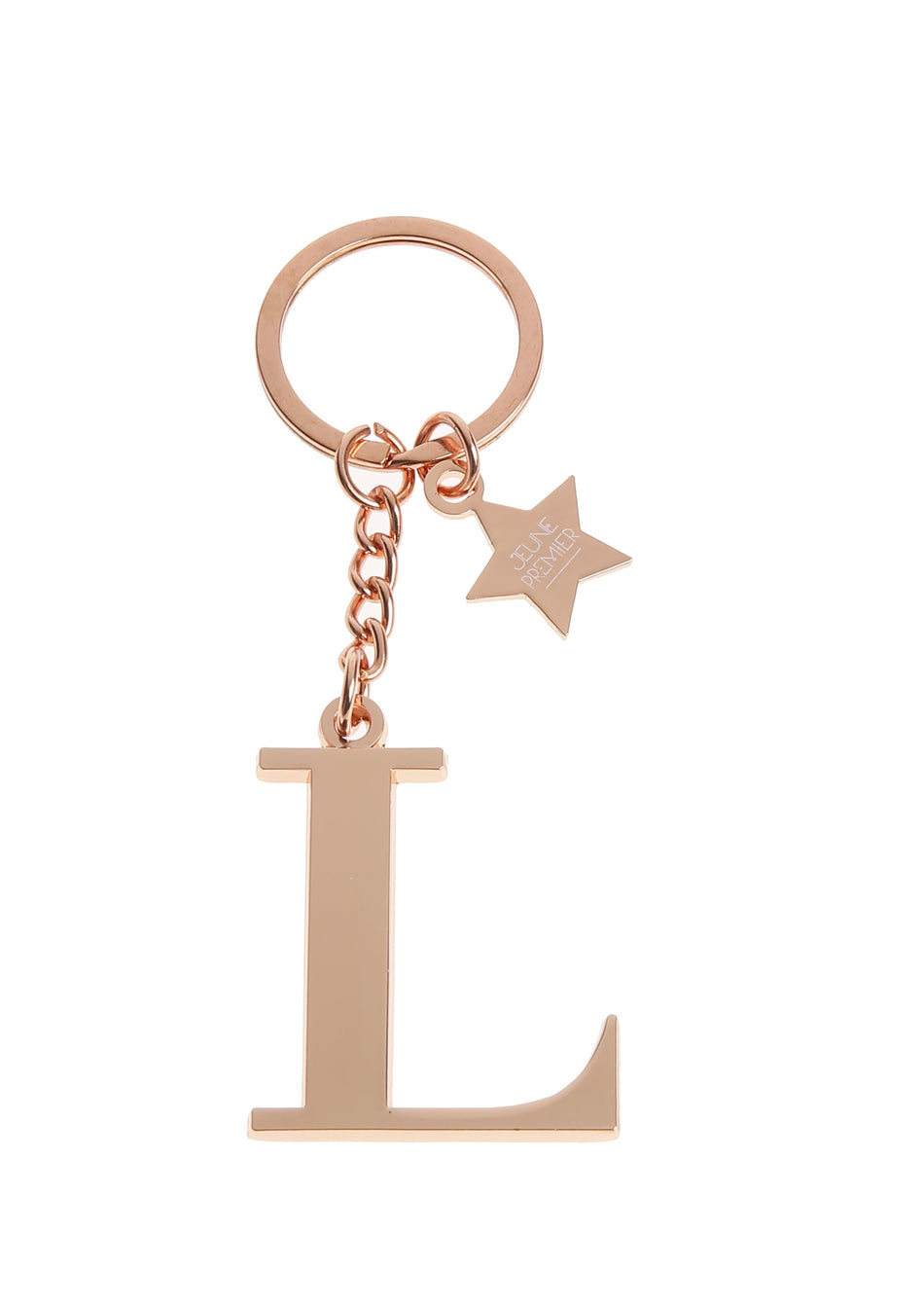 Брелок золотисто-розовый с буквой L - Keychain Letter Rose Gold L (не забудьте выбрать к нему ШАРМ)