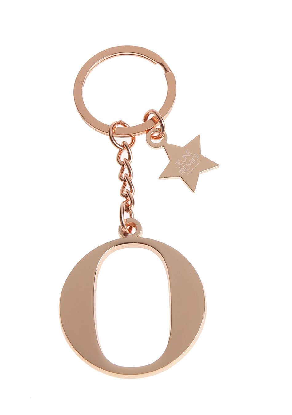 Брелок золотисто-розовый с буквой O - Keychain Letter Rose Gold O (не забудьте выбрать к нему ШАРМ)