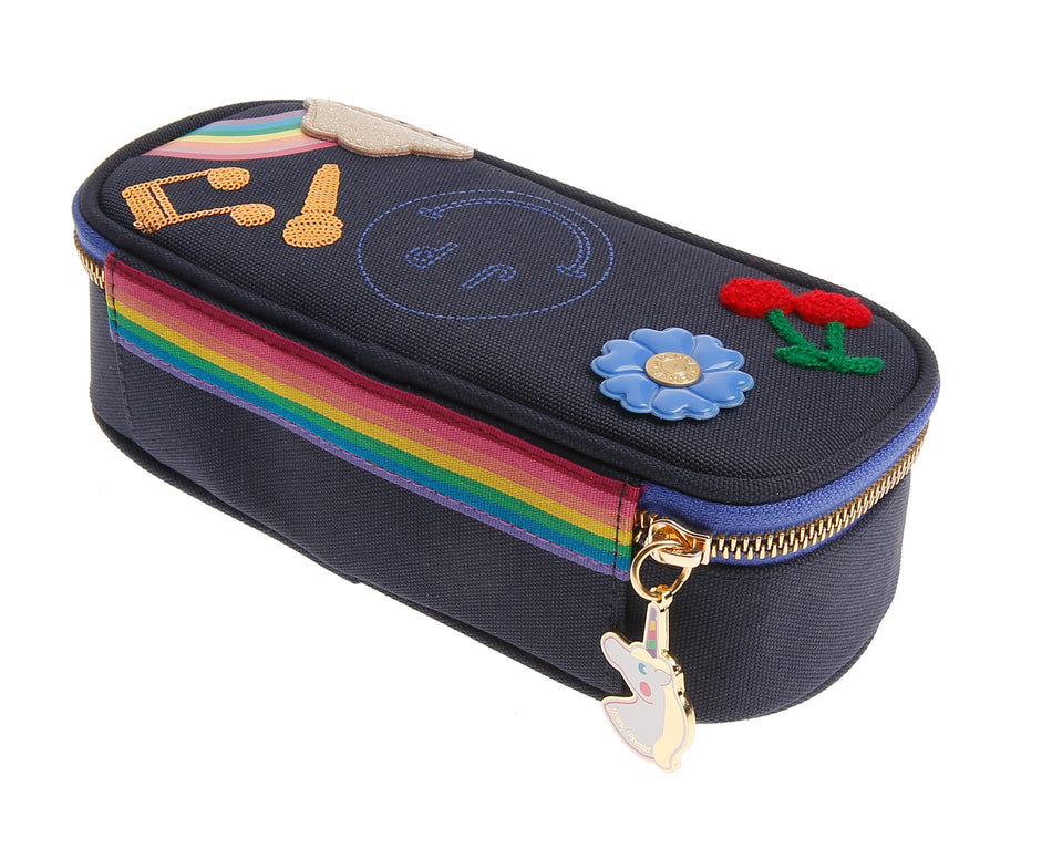 Пенал без наполнения с резиночками Pencil Box - Lady Gadget Blue