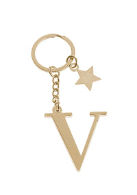 Брелок золотистый с буквой V - Keychain Letter Gold V