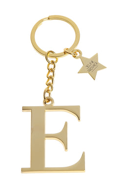 Брелок золотистый с буквой E - Keychain Letter Gold E