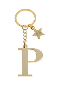 Брелок золотистый с буквой P - Keychain Letter Gold P