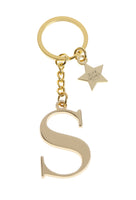 Брелок золотистый с буквой S - Keychain Letter Gold S