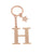 Брелок золотисто-розовый с буквой H - Keychain Letter Rose Gold H