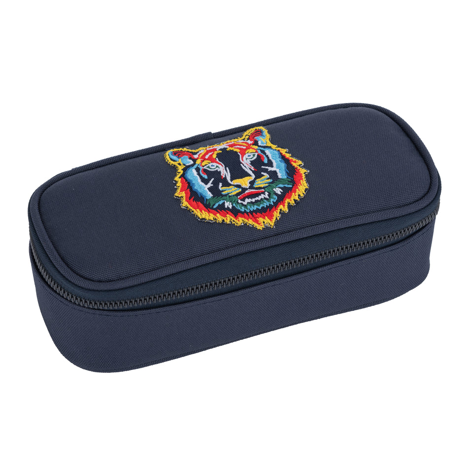 Пенал без наполнения с резиночками Pencil Box - Tiger Navy