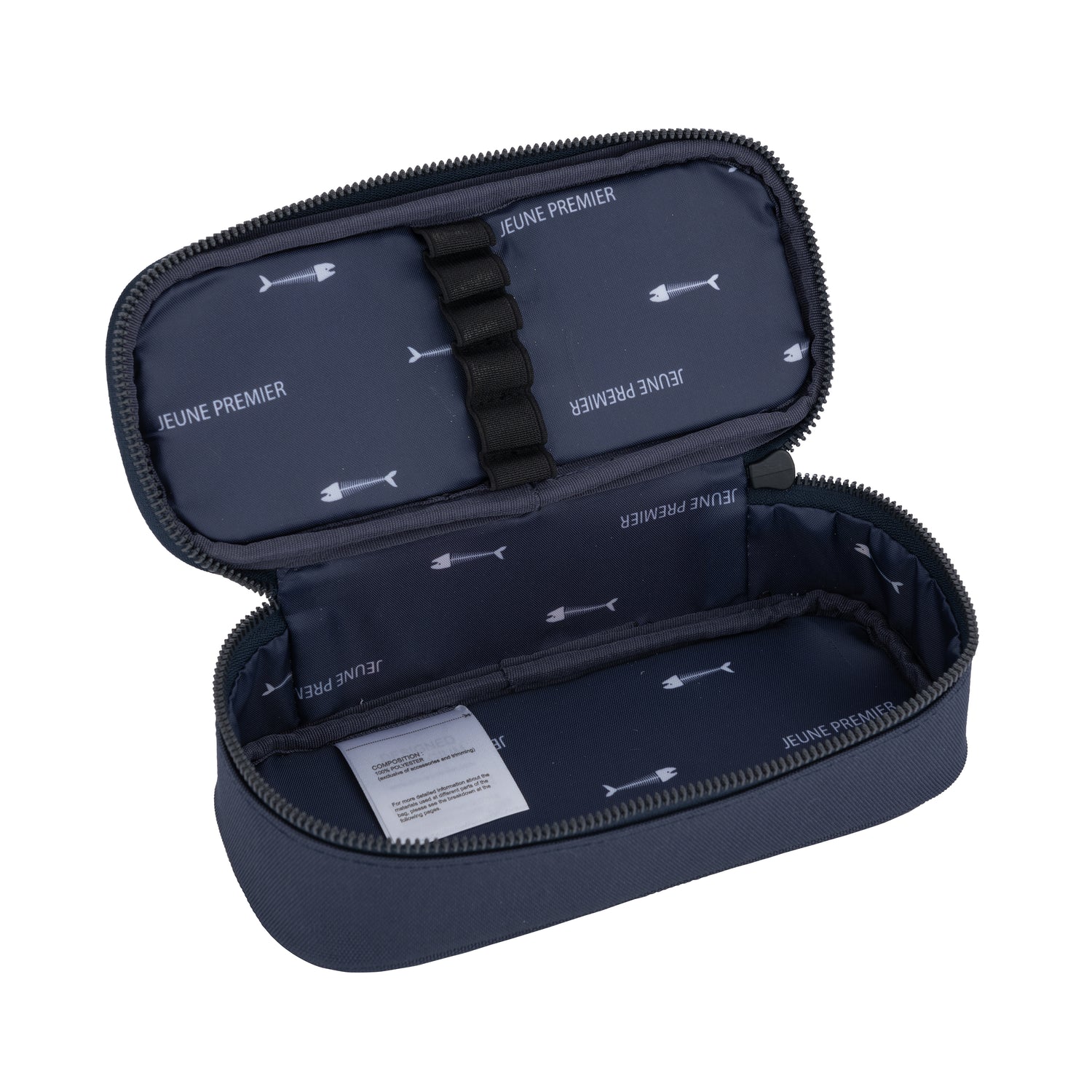 Пенал без наполнения с резиночками Pencil Box - Tiger Navy